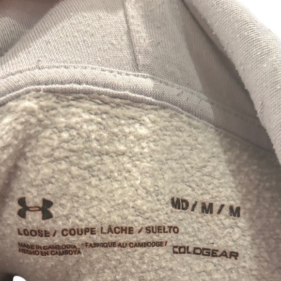 Under Armour Men Gray ColdGear Rival Fleece Hoodie Sweatshirt MD - Picture 6 of 6